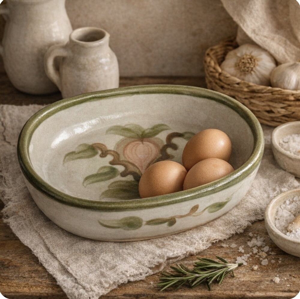 Louisville Stoneware Oval Baker Heirloom-Style Serving Heavy Country Cottage